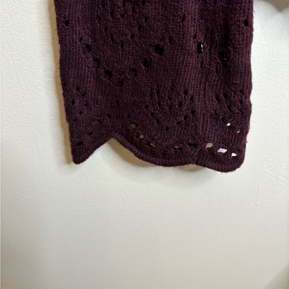 Free People Shoot From The Heart Plum Turtleneck Sweater Bell Sleeve Boho sz M - Picture 6 of 13